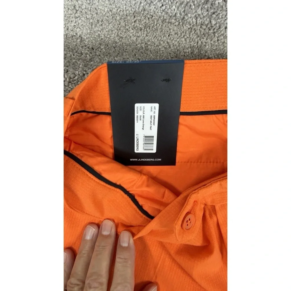J Lindeberg Men's Vent Golf Pants, Lava Orange, Size 36 X 30, NWT
